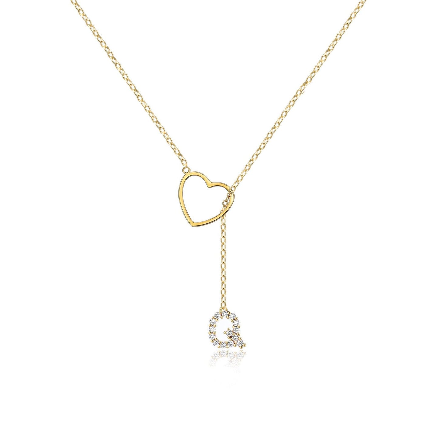 Pendentif Initiale Glamour – Laiton Plaqué Or Zircon 26 Lettres - SADJÉ