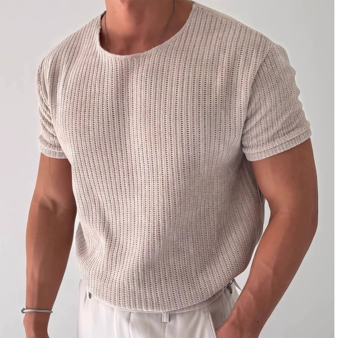 T-shirt Homme Respirant Col Rond - Manches Courtes Léger - SADJÉ