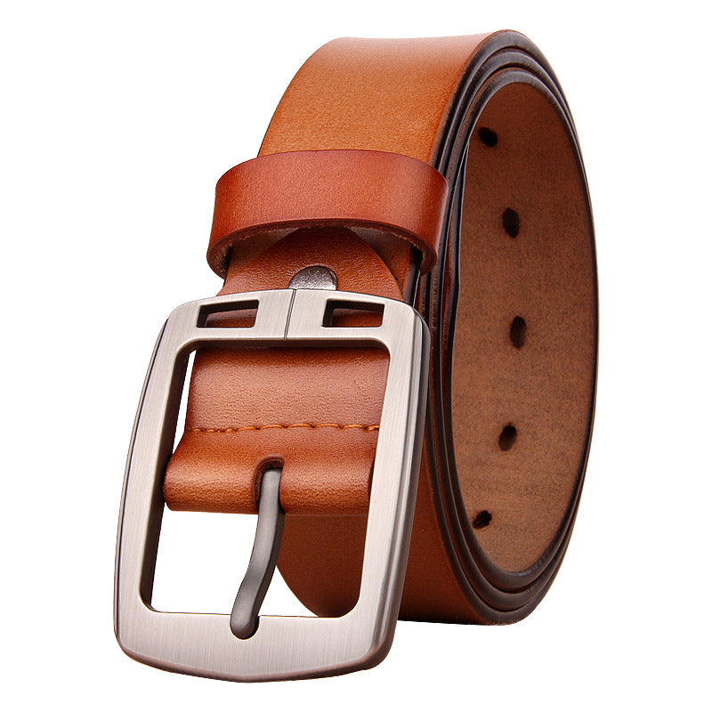 Ceinture Homme Cuir Véritable - Style Rétro Boucle Ardillon - SADJÉ