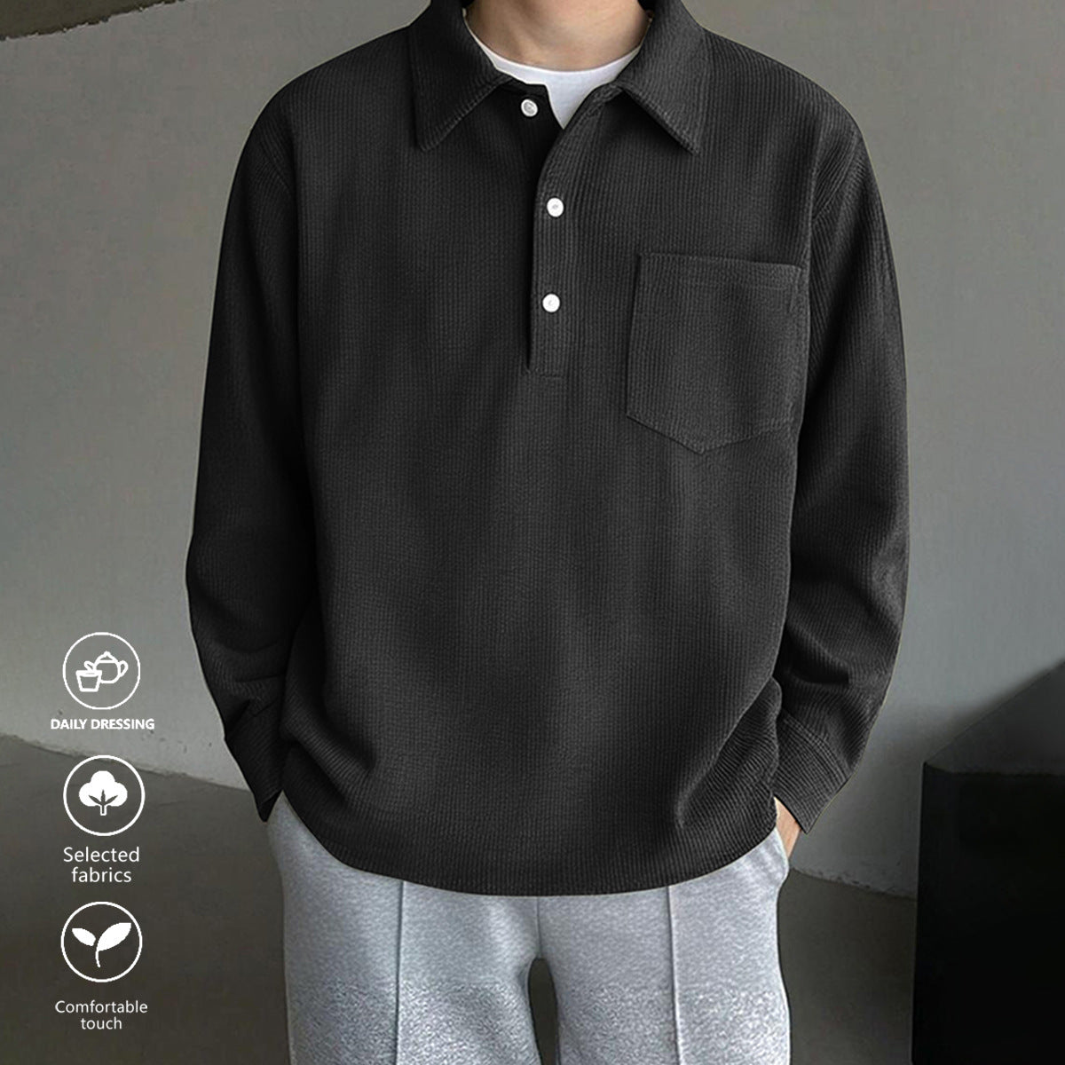 T-shirt Homme Casual Rétro Américain - Polyester Loose Fit - SADJÉ