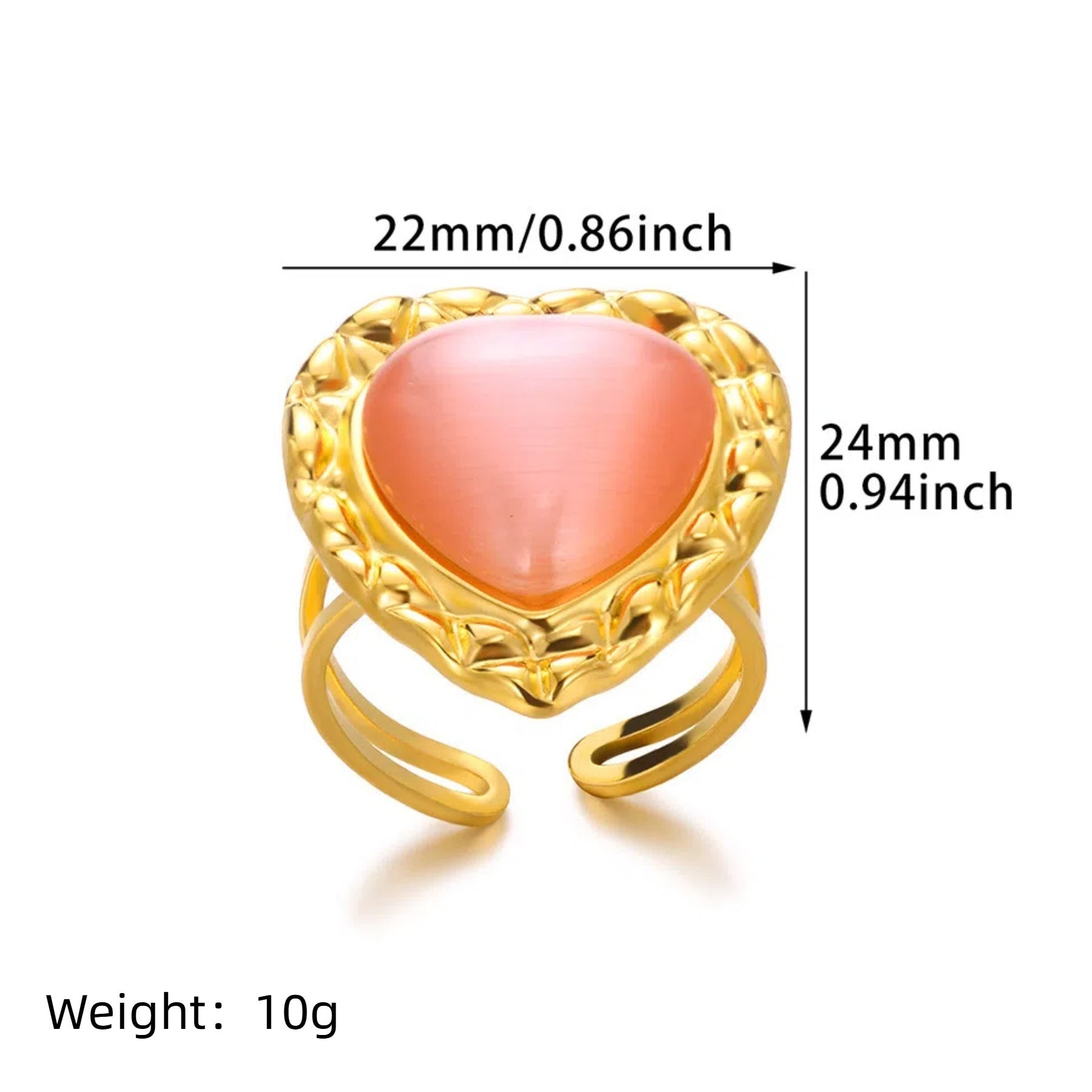 Bague Cœur Acier Inoxydable Rétro - Pendentif Suspendu Personnalité Polyvalente - SADJÉ