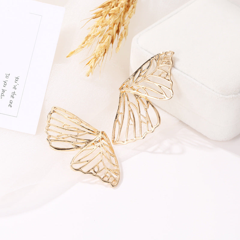 Boucles d'Oreilles Papillon Sculpté – Design Creux Or et Argent - SADJÉ