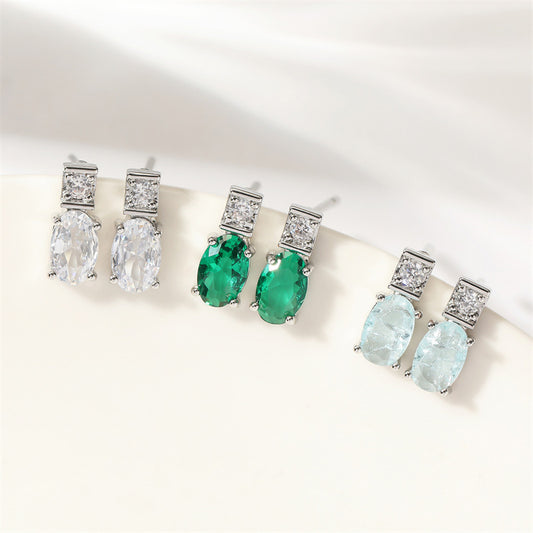 Boucles d'Oreilles Cristal Géométriques – Cuivre Plaqué Électroplaqué - SADJÉ