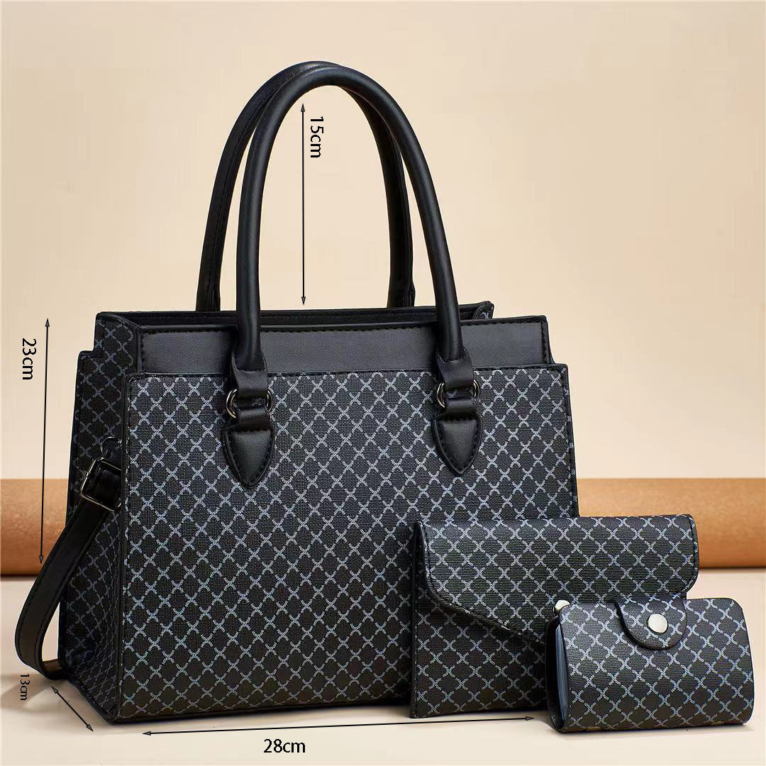 Sac à Main Femme Carreaux Grande Capacité - Ensemble 2 Pièces Mode - SADJÉ