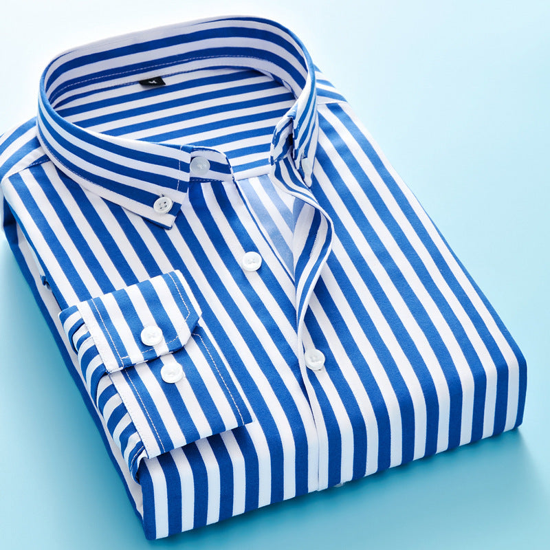 Chemise Homme Manches Longues Rayée - Style Tendance Décontracté Coupe Slim - SADJÉ